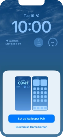 To use the same colour theme on the home screen, press Set as Wallpaper Pair.