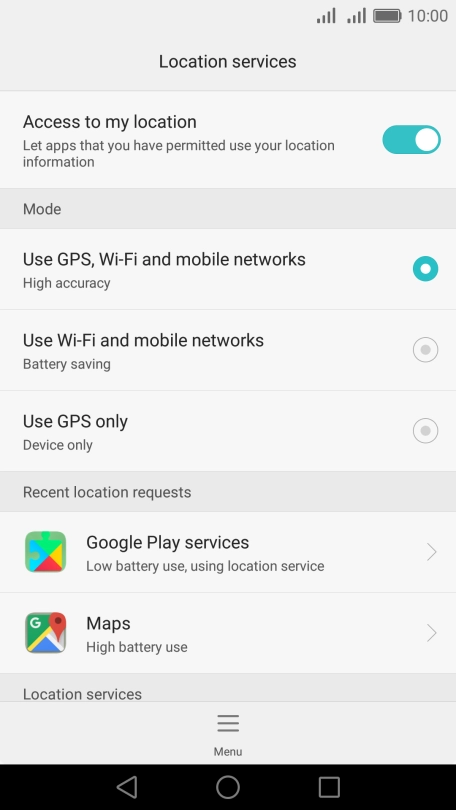 If you select Use GPS, Wi-Fi and mobile networks, your phone can find your exact position using the GPS satellites, the mobile network and nearby Wi-Fi networks. Satellite-based GPS requires a clear view of the sky.