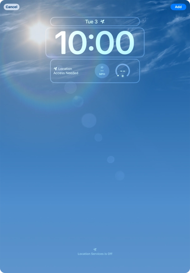To customise the way the lock screen date is displayed, press the date widget and follow the instructions on the screen to select the required widget display mode.