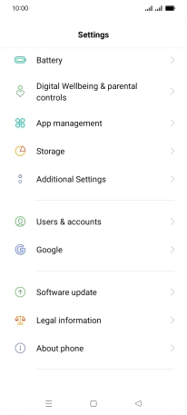 Press Software update. If a new software version is available, it's displayed. Follow the instructions on the screen to update the phone software.