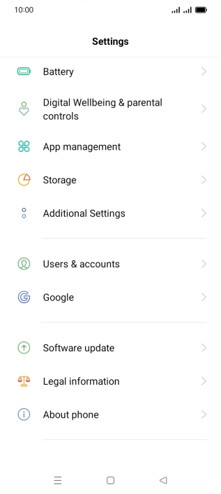 Press Software update. If a new software version is available, it's displayed. Follow the instructions on the screen to update the phone software.
