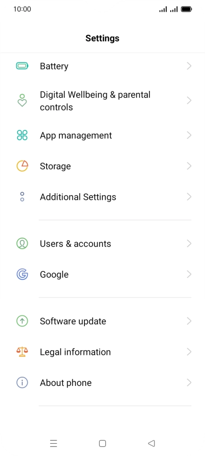 Press Software update. If a new software version is available, it's displayed. Follow the instructions on the screen to update the phone software.