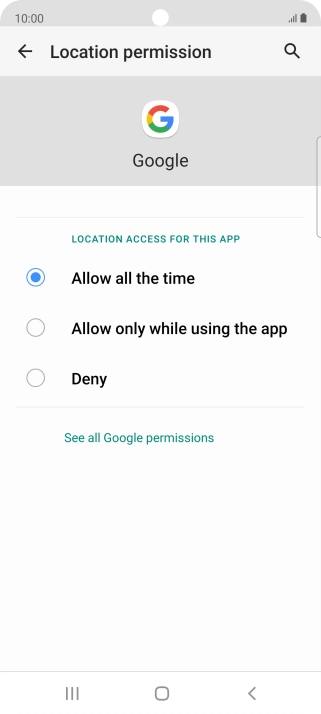 Press the required setting. Press the required setting.