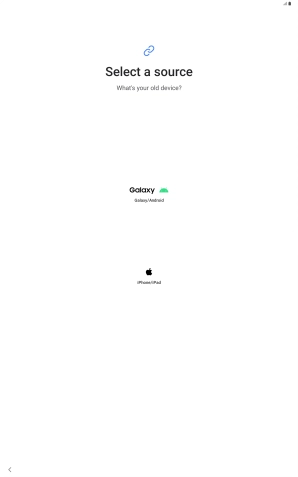 Press the required setting and follow the instructions on the screen to transfer the content from another device.