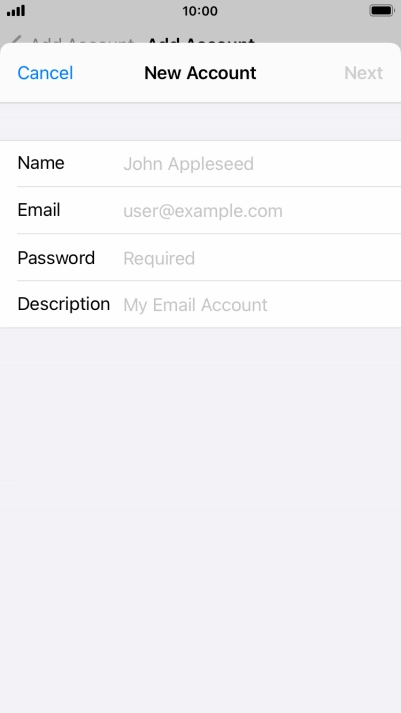Press Name and key in the required sender name.