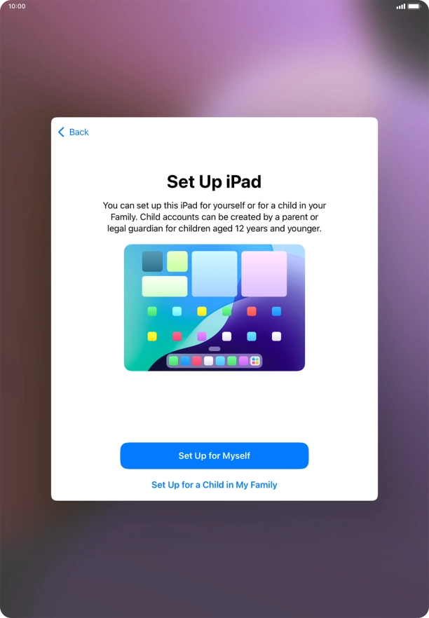 Press Set Up for Myself.