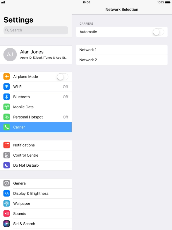 Press the indicator next to 