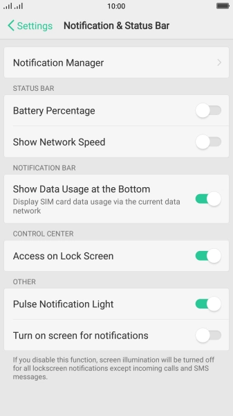 Press Notification Manager.