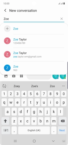 Press the required contact.