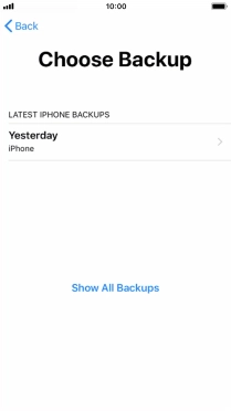 Press the required backup and your phone restores the content of the selected backup. Subsequently, follow the instructions on the screen to set up your phone and prepare it for use.