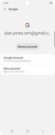 Press Sync account.