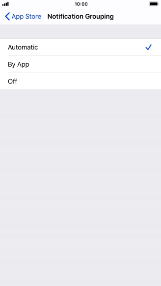 Press the required setting.