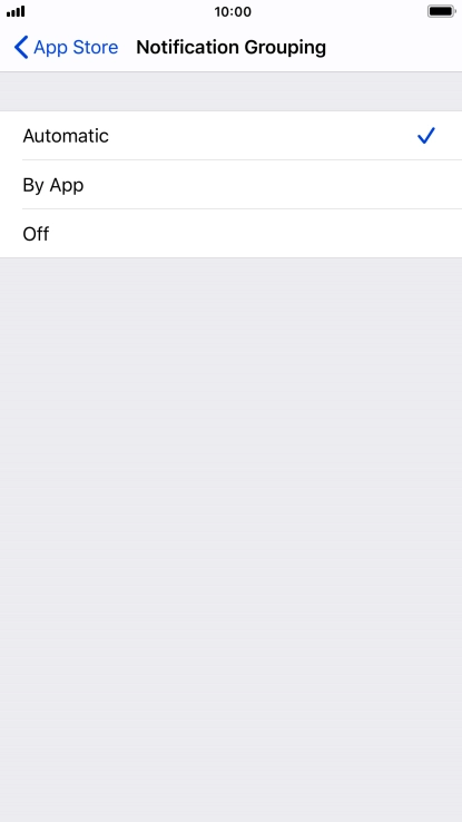 Press the required setting.
