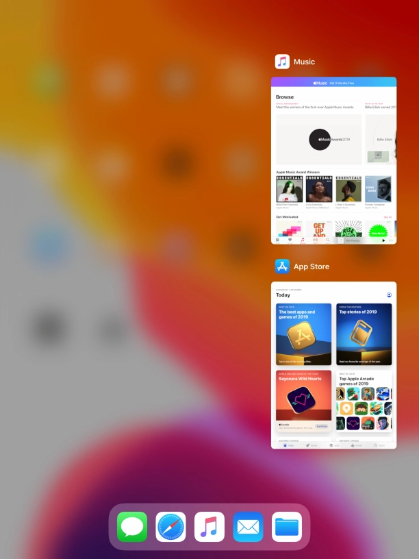 Slide upwards on the required application to end it.