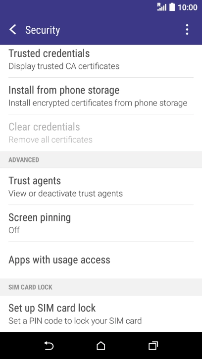 Press Set up SIM card lock.