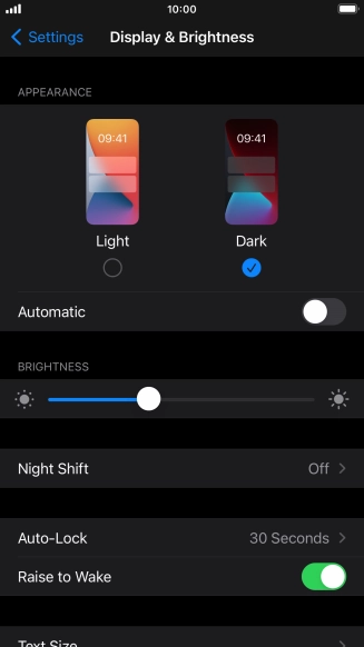 Press the indicator next to 
