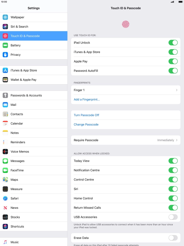 Press the indicator next to 