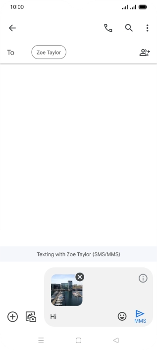 Press the send icon when you've finished your picture message.