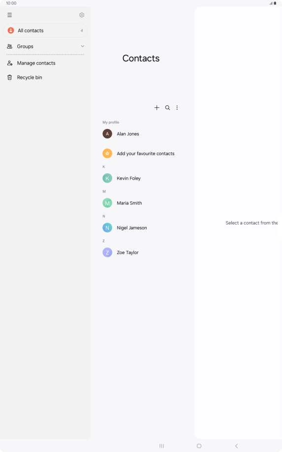 Press Manage contacts. Press Manage contacts.
