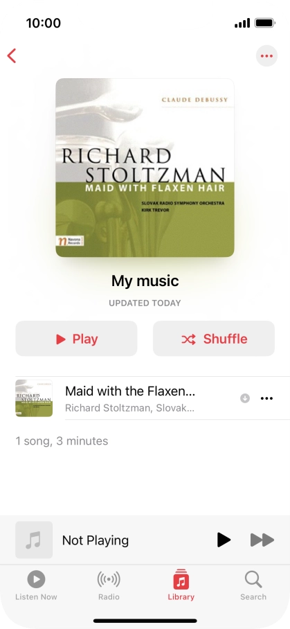 Go to the required category or playlist and press the required audio file.