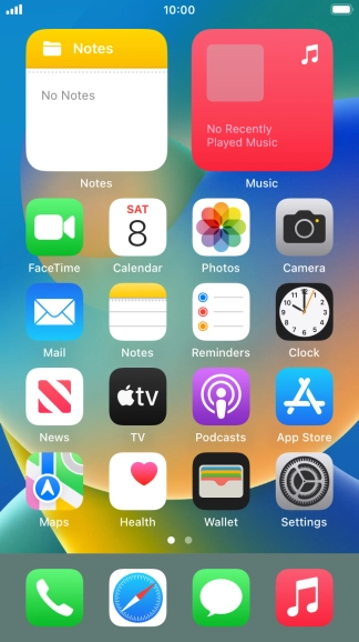 Slide your finger right on the screen.