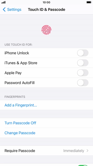 Press Turn Passcode Off and key in the phone lock code.