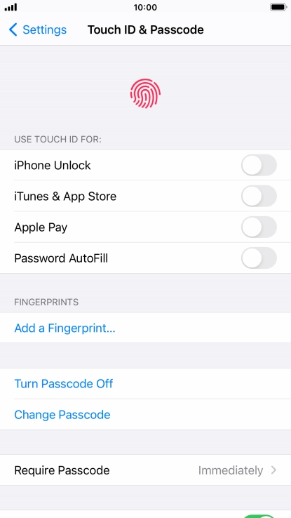 Press Turn Passcode Off and key in the phone lock code.