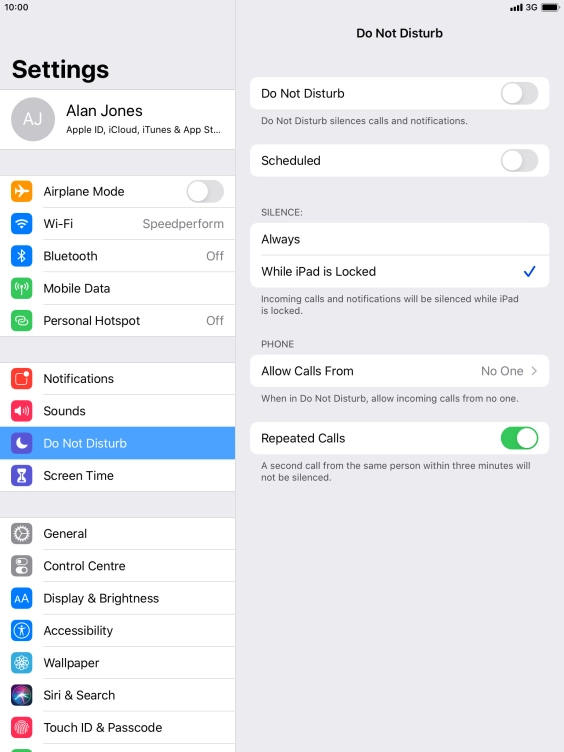 Press the indicator next to 