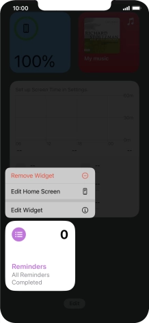 Press Remove Widget.