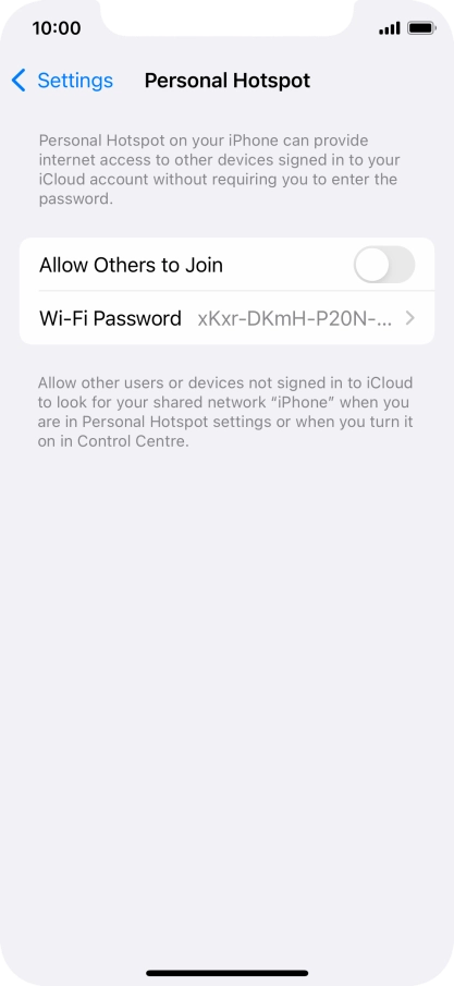 Press Wi-Fi Password and key in the required password.
