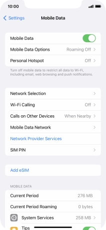 Press Mobile Data Options.