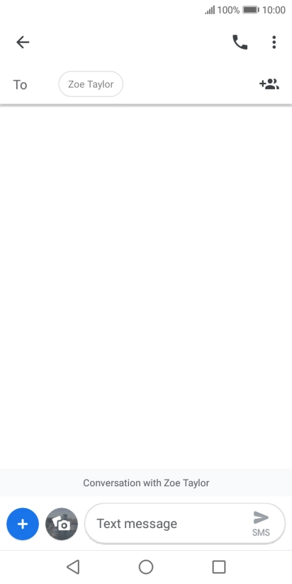 Press the text input field and write the text for your text message.