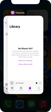 Slide upwards on the required application to end it.