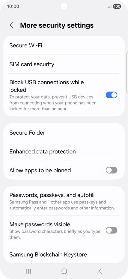 Press SIM card security.