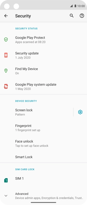 Press Screen lock and key in the current phone lock code.