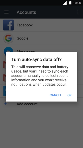 Press OK to turn the function on or off.