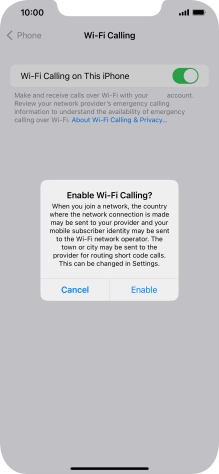 If you turn on the function, press Enable.