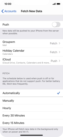 If you turn off the function, press the required setting.