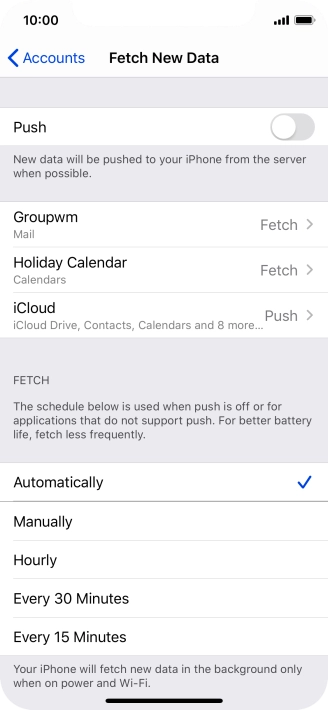 If you turn off the function, press the required setting.