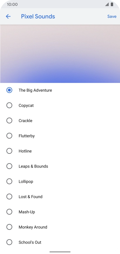 Press the required ring tone to hear it.