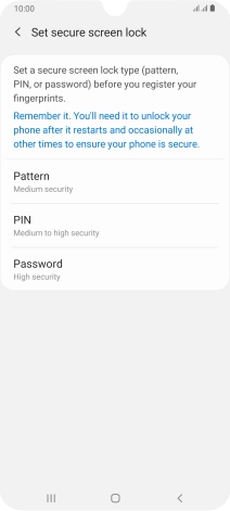 Press the required phone lock code and follow the instructions on the screen to create an additional phone lock code.