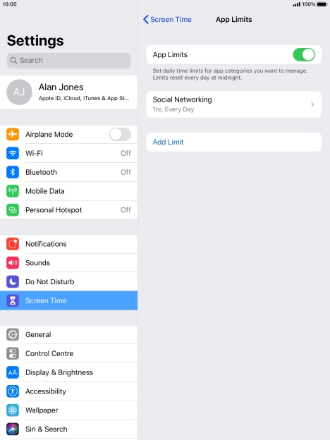 Press the required category.
