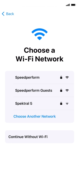 Press the required Wi-Fi network.