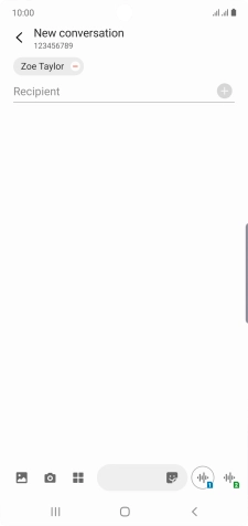Press the text input field and write the text for your text message.