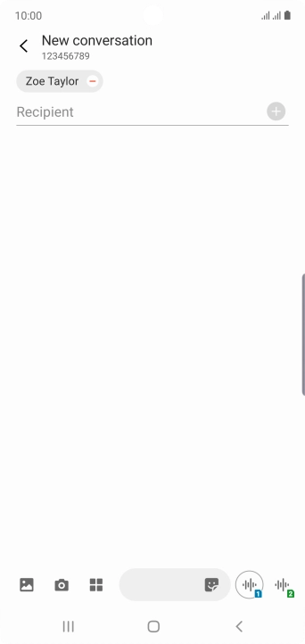 Press the text input field and write the text for your text message.