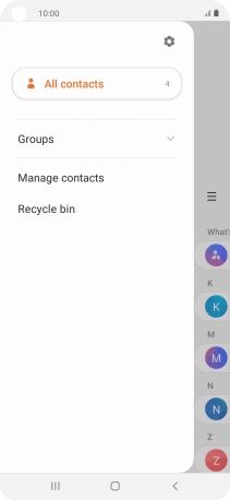 Press Manage contacts. Press Manage contacts.