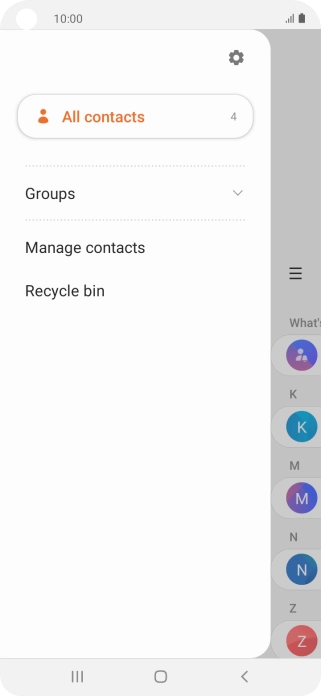 Press Manage contacts. Press Manage contacts.