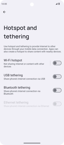 Press Wi-Fi hotspot. Press Wi-Fi hotspot.