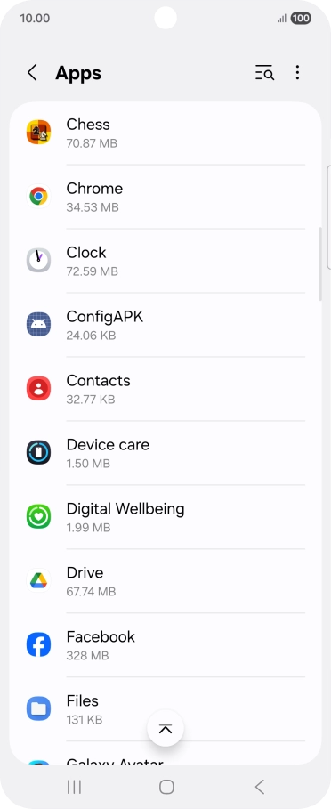 Press the required app. Press the required app.