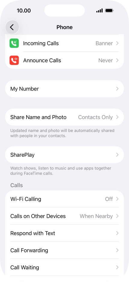 Press Wi-Fi Calling.